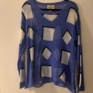 Wildfox Blue Geometric Sweatshirt